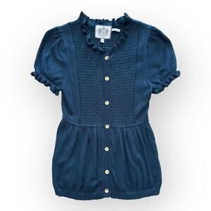 Juicy Couture‎ Vintage Y2K Black button front short sleeve cardigan Size S